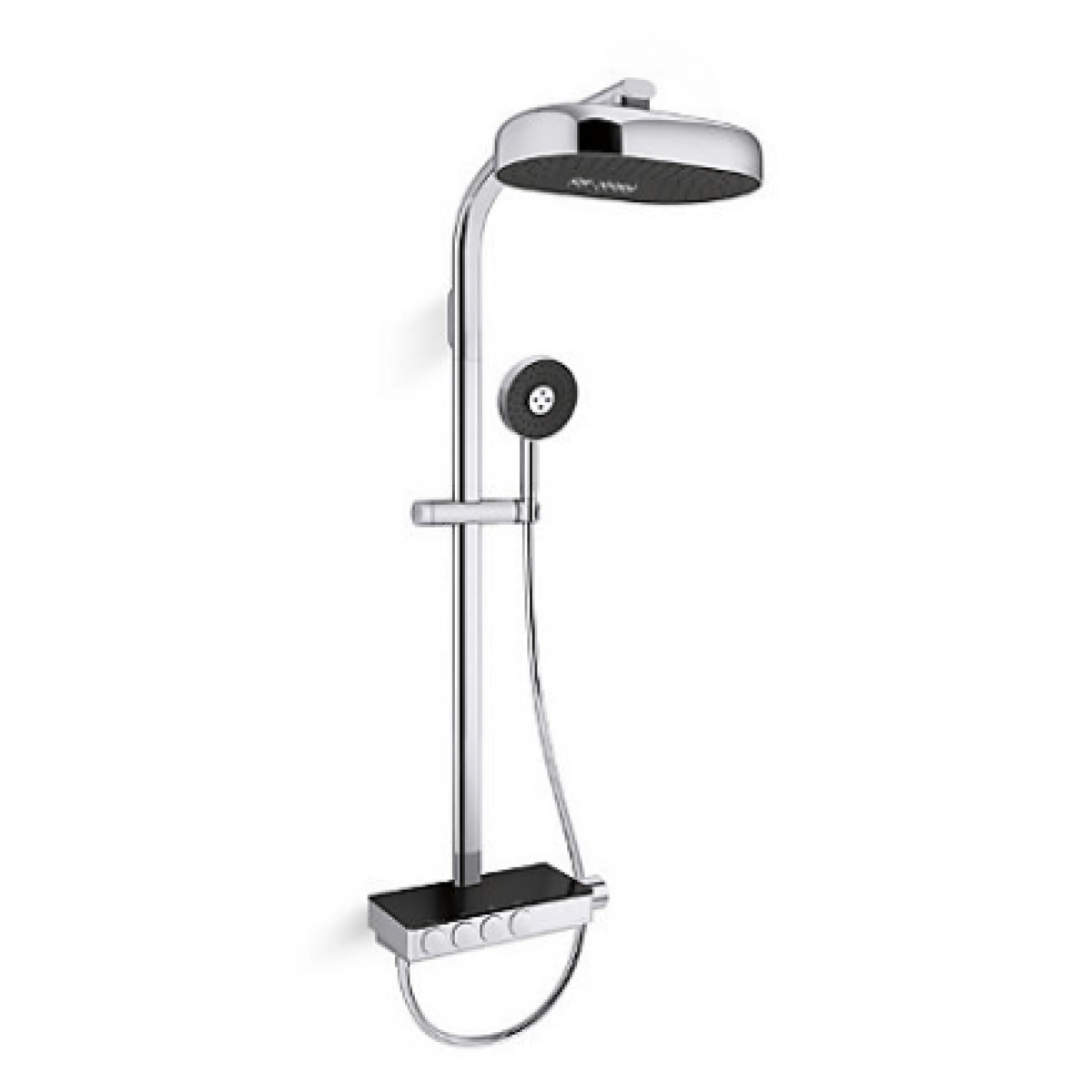 Kohler K-26334T-9-CP ANTHEM拋光鍍鉻恆溫浴缸淋浴柱 - Katalyst技術、四路獨立控制